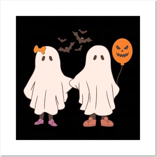 Cute ghost halloween Posters and Art